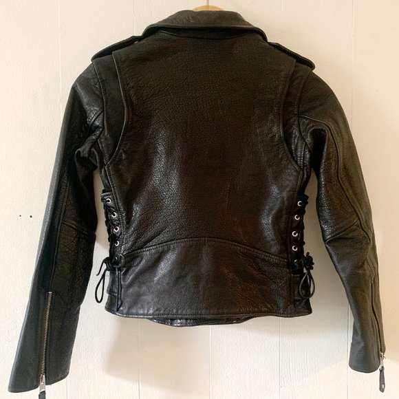 AllSaints Sarana Leather Biker Jacket, Black, Size 0 - Picture 5 of 7